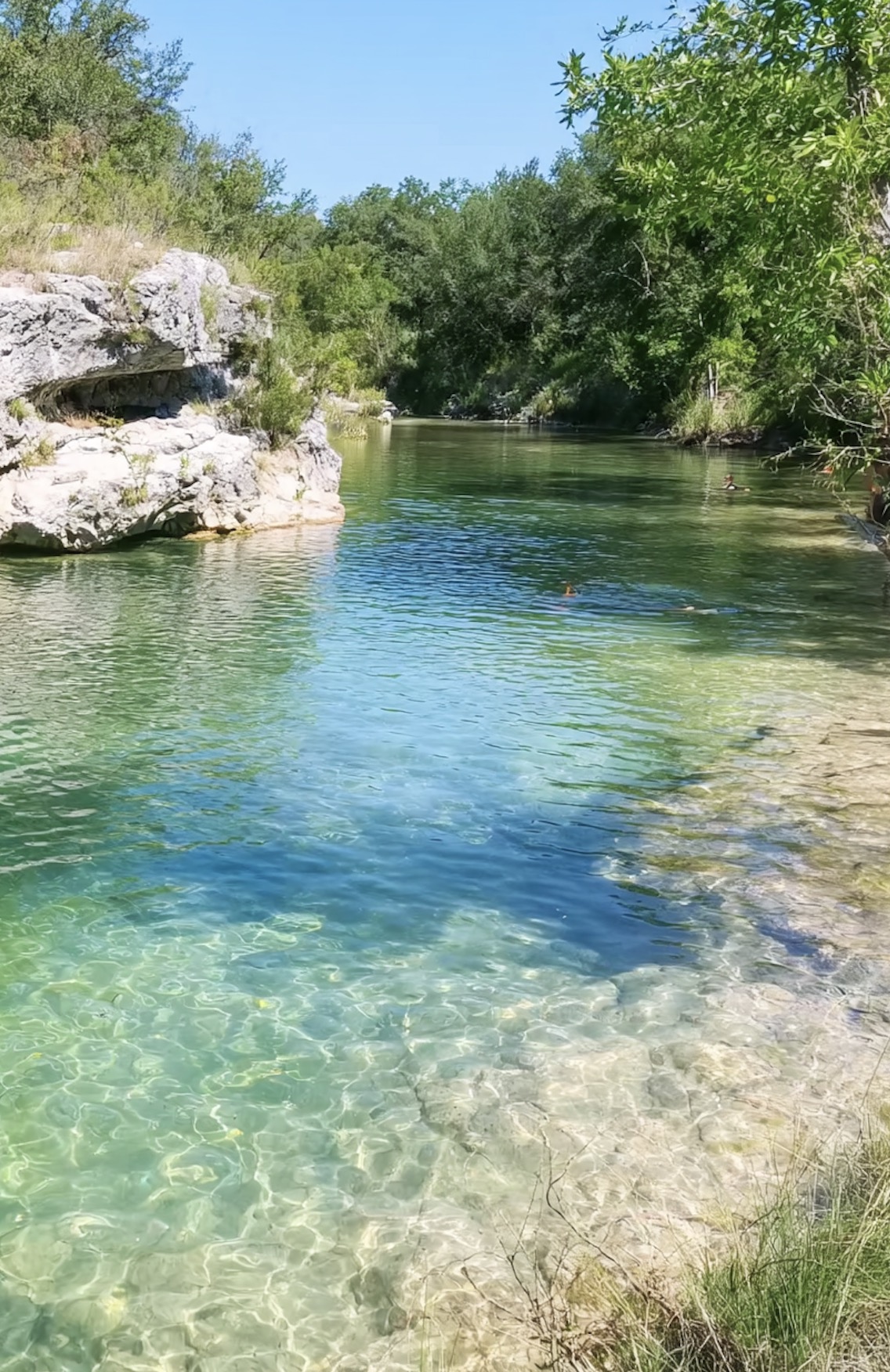 Clear water in a limestone spring